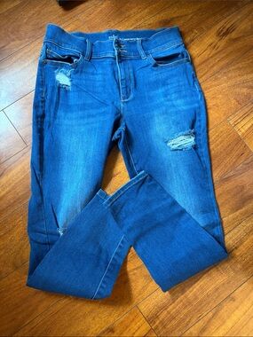 Soho Blue Skinny Jeans with Distressed Knees